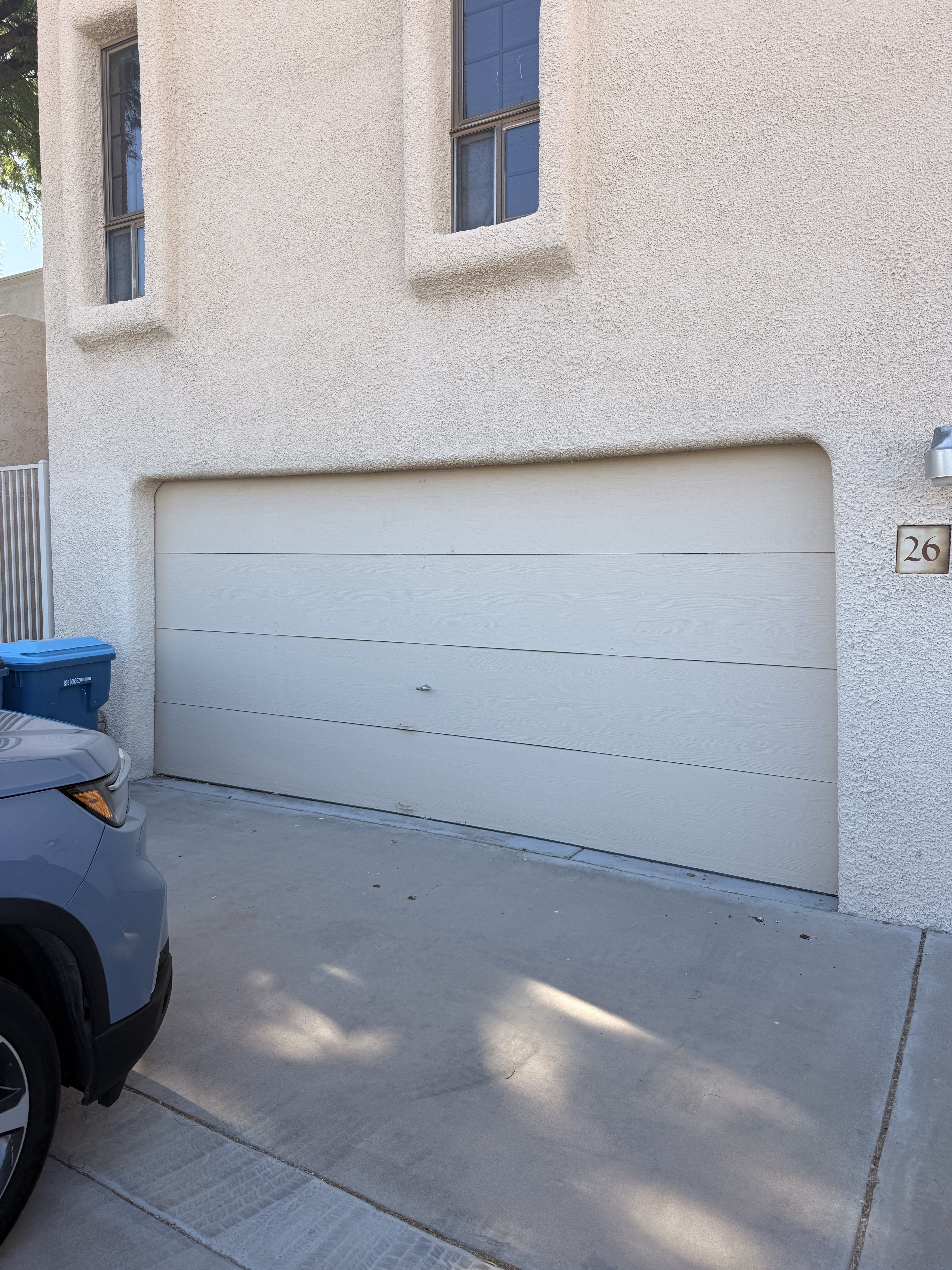 Garage door before installation