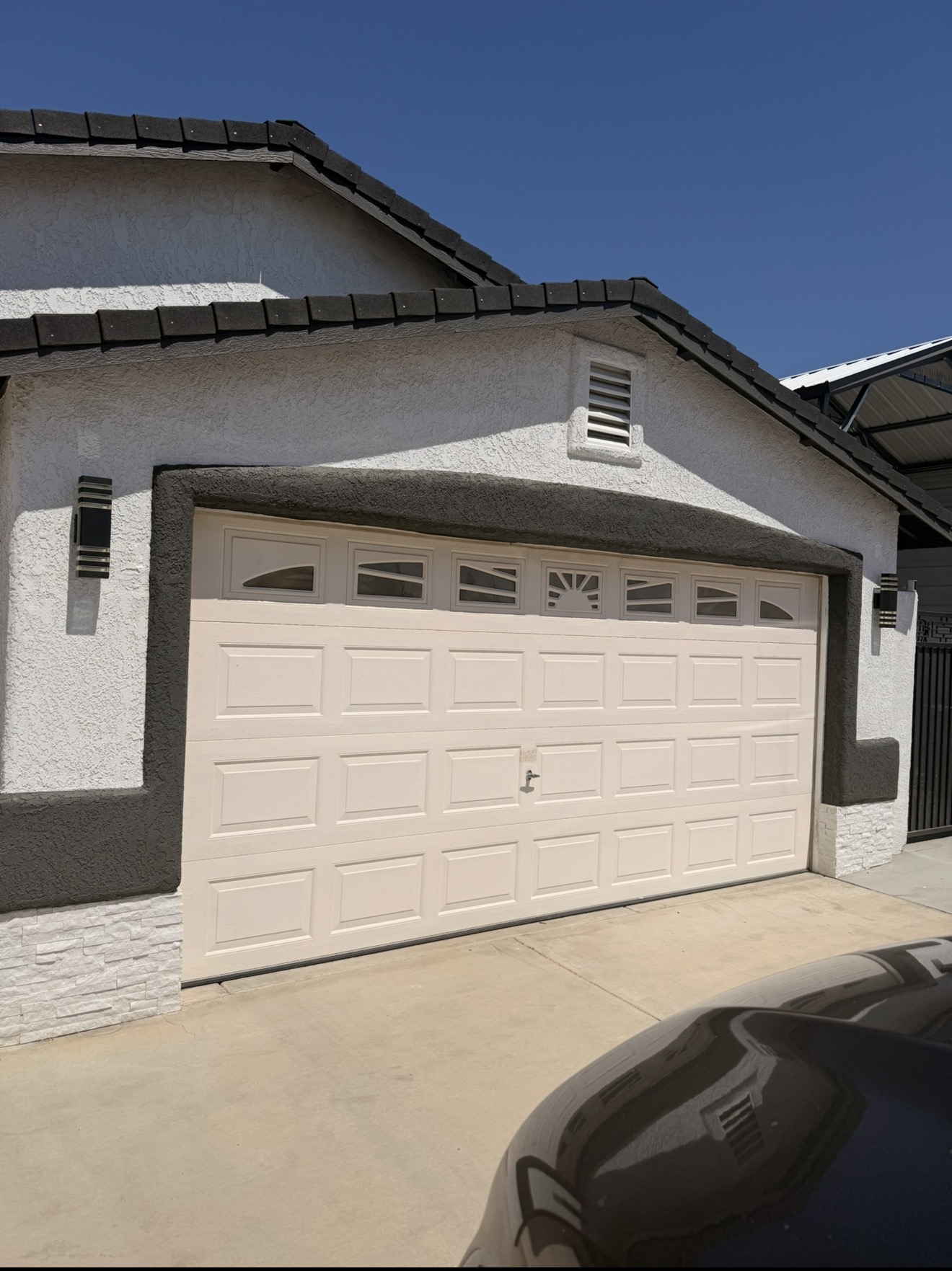 Garage door before installation